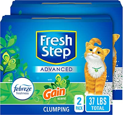 Fresh Step Clumping Cat Litter, With Gain, Advanced, Extra Large, 37 Pounds total (2 Pack of 18.5lb Boxes)